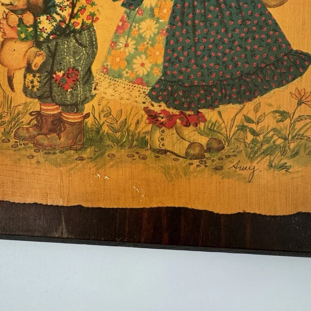 Vintage Children Wall Art Plaques Set of 3 Nostalgic Storybook Style Decor‎